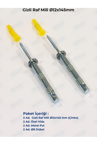 Mesan Gizli Raf Taşıyıcı 12x145mm Ahşap (0029)