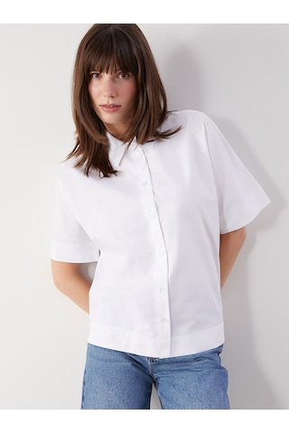 Lcw Comfort Beyaz Oversize Poplin Kadın Gömlek