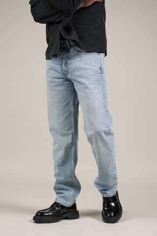 Akçaylar Pamuklu Taş Yıkama Yarım Baggy Geniş Paça Buz Mavisi Jean Pantolon Buz Mavi