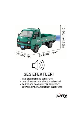 Uzaktan Kumandalı Rc Kamyonet ,yük Taşıma Aracı ,sesli ,ışıklı ,şarjlı , Pil Hediyeli ,2.4 Ghz Araç Yeşil