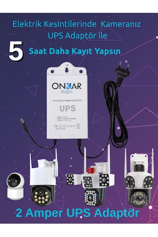 12 Volt Voltaj Korumalı Şarjlı Güç Kaynağı Ups Kamera Adaptörü