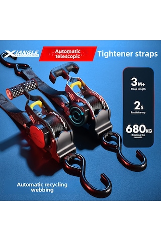 Symbee Otomatik Sıkma Özelliği İle T-kolu Beyaz Çinko Mallar Sıkıcı Kayış - Motosiklet, Bagaj Ve Yüklerin Güvenli Sabitleyici