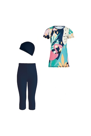 Kısa Kollu Şort Çocuk Deniz Havuz Mayosu Rylee 5928 Koyu Lacivert Koyu Lacivert