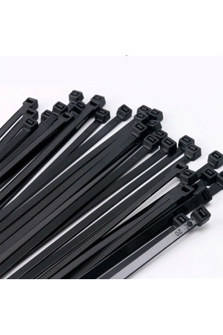 Plastik Cırt Kelepçe 4.8X300 Siyah 100 Ad - Kablo Bağı Siyah