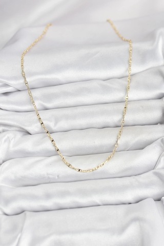 Ceylan Adam Cm 14k Gold Renk Pirinç Gemi Zinciri Model Kadın Kolye Çok Renkli
