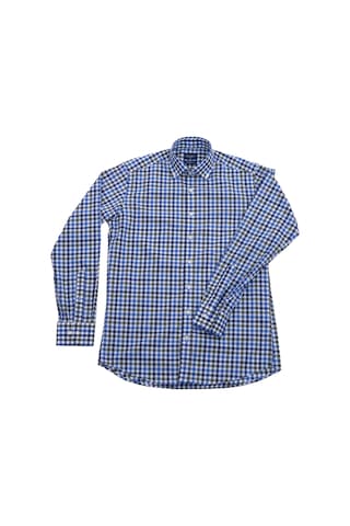Giant Modern Fit Uzun Kol Kareli Erkek Gömleği - Günlük & İş Mavi