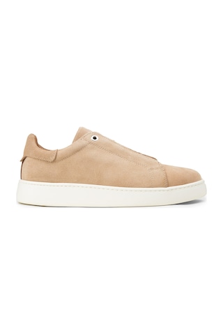 Deery Erkek Gizli Bağcıklı Hakiki Süet Bej Sneaker - 04444mbeje01
