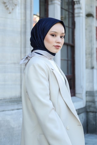 Eşarp - Premium Lux Original Monogram Eşarp İpek Vual, Yüksek Kalite, Hafif, Rahat, Şık, Scarf Lacivert