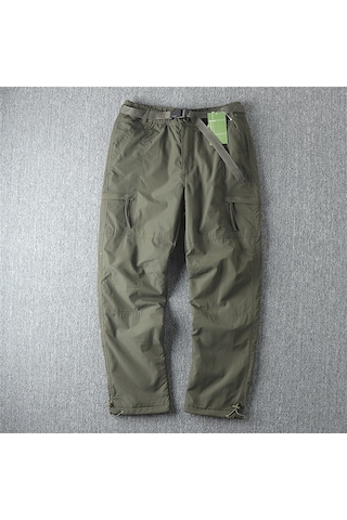 Snapbuy Su Ve Rüzgar Geçirmez,, İçi Polarlı, Çok Cepli Erkek Kışlık Outdoor Pantolon Yeşil