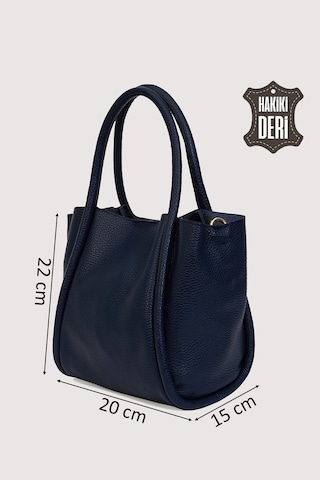 Hakiki Deri Kadın Organizerlı El Çantası Lacivert Smr9206-2 Lacivert