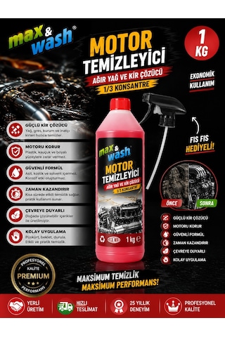 1 Kg Motor Temizleyici 1/3 Konsantre Ağır Yağ Ve Kir Çözücü Profesyonel Oto Kuaför Ürünü