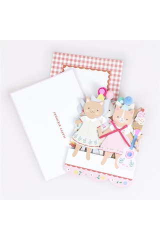 Meri Meri - Kitten Club Concertina Birthday Card - Yavru Kedi Kulübü Doğum Günü Kartı