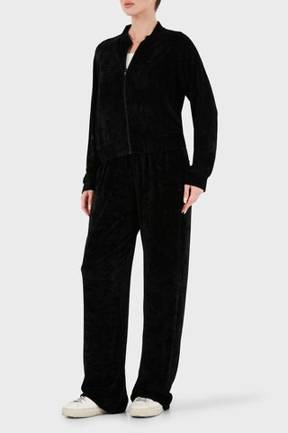 Emporio Armani Logolu Regular Fit Düz Paça Kadife Dokulu Eşofman Takımı Kadın Eşofman Takımı Ew004750 Af26228 Uc001 Siyah