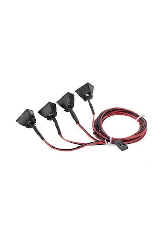 Didadodo 4 Adet Kare Led Far - Beyaz/kırmızı İçin 1/10 Rc Araçlar