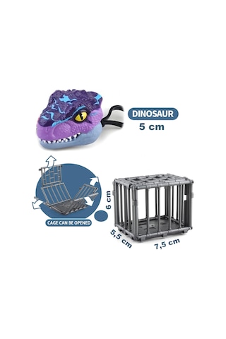 Kafeste T-rex Mini Dinozor Arabası Anahtarlık Oyuncak Çek Bırak Dinozor