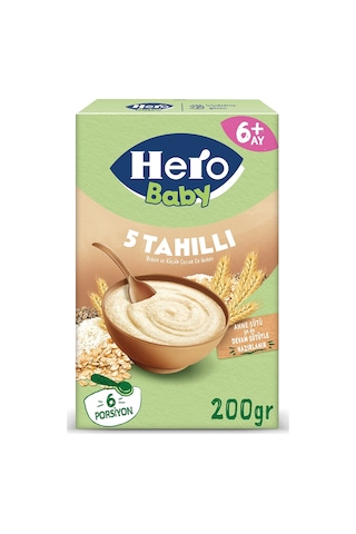 Hero Baby 5 Tahıllı Sütsüz Kaşık Mama 200g