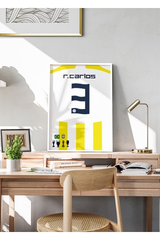 Roberto Carlos 3 Poster Tablo Beyaz Çerçeveli