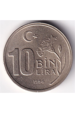 10.000 Lira 1996 Çil Eski Madeni Para