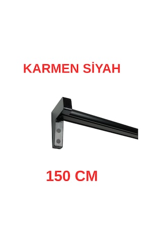 Karmen Ahşap Başlıklı İki Kanallı Dekoratif Ray Siyah 150 Cm Siyah
