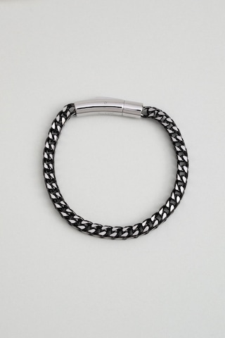 Metalik Stil Çelik Erkek Bileklik Gri