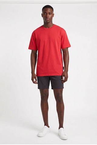 Blow Up Clothing Basic Kırmızı Oversize Erkek T-shirt 141031 Siyah