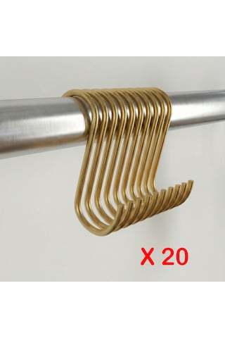 8 Cm Gold S Kanca - 20 Li Avantaj Paketi - Çok Amaçlı Dekoratif Askı