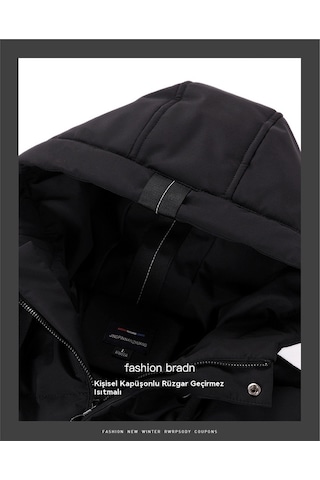 Yeni Erkek Kapüşonlu Orta Boy Şişme Mont Yeşil