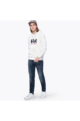 Helly Hansen Hh Logo Hoodie Erkek Beyaz Kapüşonlu Sweatshirt 33977-001
