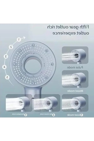 Turbo Duş Başlığı, Yüksek Basınçlı Ve Tazyik Ayarlı Lüks Banyo İçin 6998