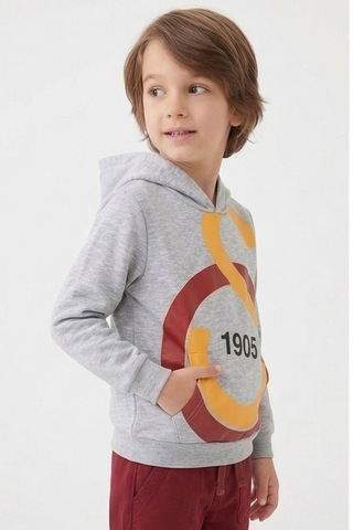 Galatasaray Lisanslı Büyük Logo Gri Çocuk Sweat