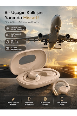 Ipx4 Su Geçirmez Anc - Enc Kablosuz 5.4 Bluetooth Dokunmatik Kulaklık Elektronik