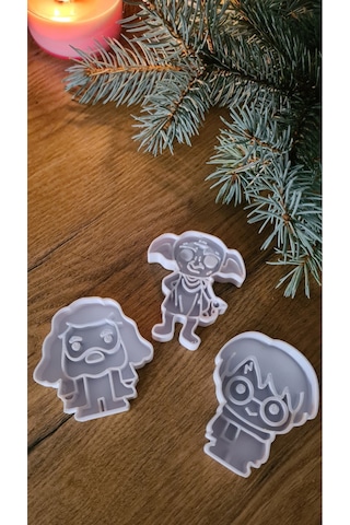 Harry Potter Dobby Hagrid Figürlü Kurabiye Kalıbı Seti Şeker Hamuru Kesici Aparat Çok Renkli