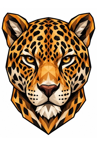 Geometrik Jaguar Mdf Duvar Dekoru Uv Baskılı Jaguar Figürü Mdf Tablo