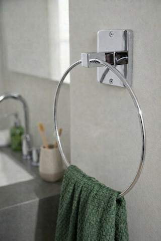 Sas Haus Yapışkanlı Krom Halka Havluluk Duvar Tipi Delme Gerektirmez Banyo Havlu Askılığı S-102 Ktk Krom