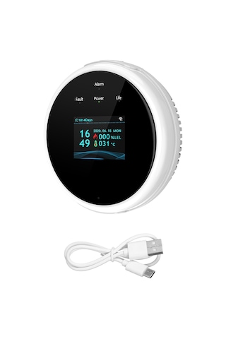 Ranyeek Ev İçin Wi-fi Tuya Gaz Alarmı, Mutfakta Doğal Gaz/lpg Sızıntı Tespit Cihazı, 70db Sesli Uyarı Ve App Bildirimi, Usb Beslemeli Zx-gs21