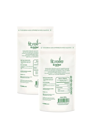 Fibrelle 1 Kg Eritritol 2 paket. Keto / Ketojenik / Vegan diyet