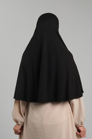 Siyah Pratik Hazır Geçmeli Tesettür Eşarp Viskon Pratik Namaz Örtüsü 2201 01 Siyah