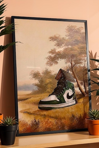 Sneaker Ayakkabı Çerçeveli Tablo Ev Ofis Ve Ayakkabı Mağazası Dekoru Modifiye Sanat