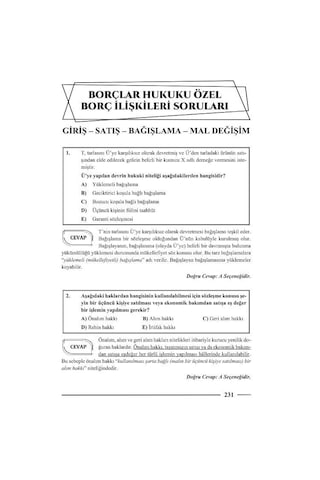 Hakimlik Borçlar Hukuku Genel - Özel Hükümler Soru Bankası 22. Baskı Monopol Yayınları