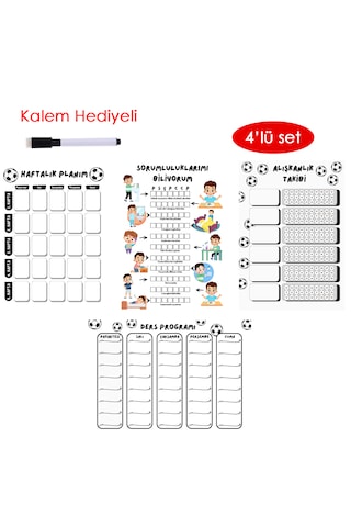 Çocuklar İçin Planlayıcı Set-siyah Beyaz Alışkanlık Ve Sorumluluk