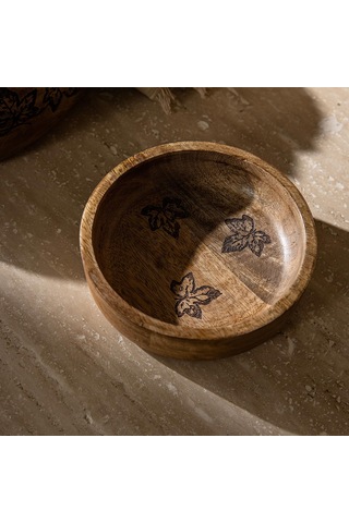 Fia Ahşap Sunum Kasesi 15x15x4cm Natural Naturel