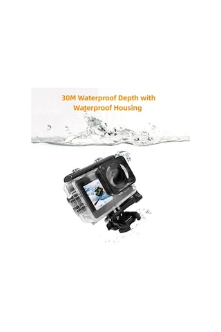 Novahub 4k 160 Geniş Açılı Su Geçirmez Aksiyon Kamera, Wifi Ve Uzaktan Kumandalı, Siyah Siyah