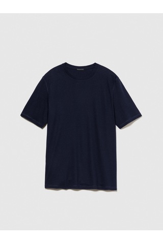 Keten Karışımlı Normal Kesim Bisiklet Yaka T-shirt Erkek Lacivert T-shirt - 324p3ıycs103t Lacivert