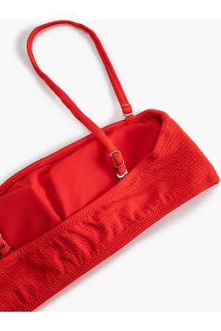 Koton Straplez Bikini Üstü Dokulu Kaplı Kırmızı 3sak10101bm 3SAK10101BM410