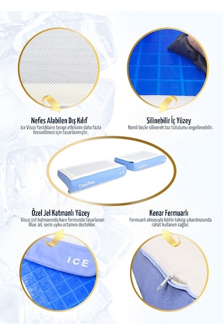 Ice Visco Yastık Boyun Fıtığı Boyun Düzleşmesi Destekli Lüks Yastık Taşıma Çantalı