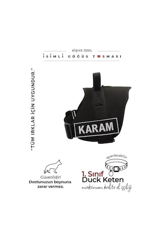 MgTasma K9 Göğüs Tasması Siyah