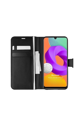 Samsung Galaxy M22 Ile Uyumlu Kılıf Delux Leather Wallet Siyah Col108234-siyah