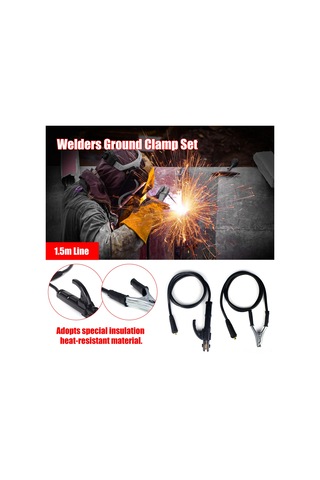 Yuntech01 Kupa Ve Toprak Klemi Seti 300a, Bakır+abs Malzeme, 1.5m Uzunluk, Elektrik Kaynak İçin