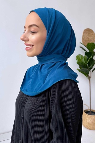 Kahijab Çıtçıtlı Bone - İndigo - Standart İndigo
