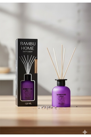 Enas Kozmetik Oda Ofis Ortam Kokusu Lavanta Bambuhome 120 Ml Reed Dıffuser Lavanta